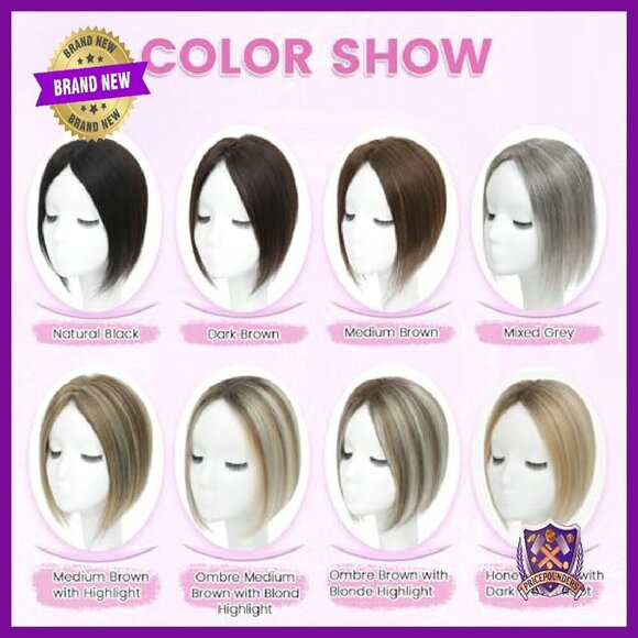 10 Inch Human Hair Topper Swiss Base Hairpiece for Thinning Hair